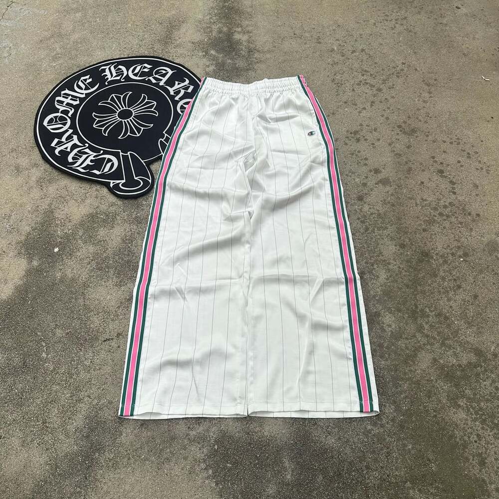 Champion Baggy Game Set Match Pants White Pinstripe Small